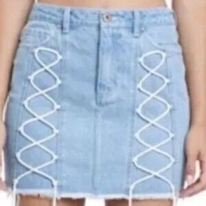 Pistola Sierra Lace-Up Denim Skirt Size 27 New